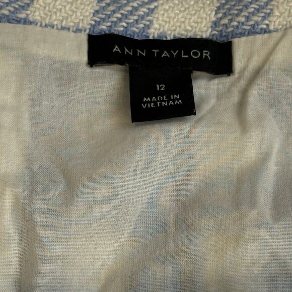 Ann Taylor Womens $159 Gingham Tweed Pocket Sheath Dress Windswept Blue Size 12 - Picture 3 of 6